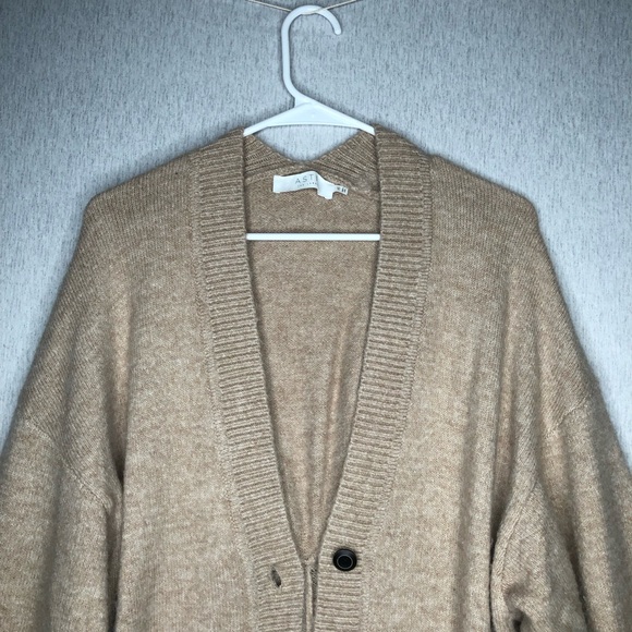 ASTR The Label Alpine Cardigan Women's XS Oatmeal Wool Blend Oversize Chunky - Picture 3 of 15